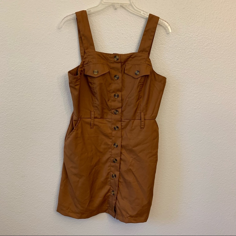 Brown Overall Dress with Buttons J is for Justify with Belt Loops